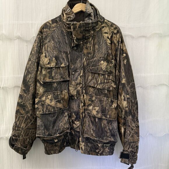 VTG Pro Hunter Camoflauge Mossy Oak Break Up Pattern 3 In 1 Coat Bomber Size L - Picture 1 of 9